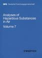 Couverture de l'ouvrage Analyses of hazardous substances in air Volume 7